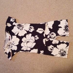 Black and white shirt and pants floral combo